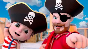 These two toddlers have outsmarted the Evil Pirate on a sunny day at the beach. Watch as they make him look like the fool he is and leave him with nothing but sand in his hand!