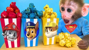 Funny Monkey vs Color Surprise Eggs, learn colors