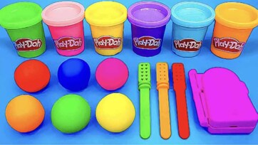 Play-Doh Rainbow Balls and Tools Fun