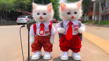 Cute Singing School Kittens Dance in Adorable Uniforms