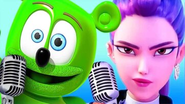 Green Gummy Bear and Pop Star Girl Sing a Fun Kids Duet