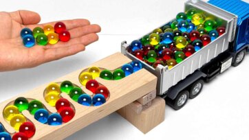 Toy Dump Truck with Water Beads Color Sorting Adventure for Toddlers